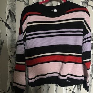 H&M Striped Oversized Sweater